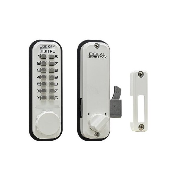 Mechanical Keyless Combination Hook Bolt Lock Fits Doors Up To 3 Thick White